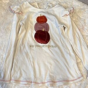 Mudpie girls size 6/7 Fall embroidered pumpkin shirt